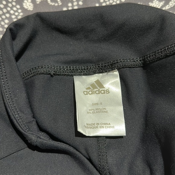 ADIDAS Ladies Size S Leggings Excellent Condition BLACK/PINK STRIPES - Picture 5 of 5